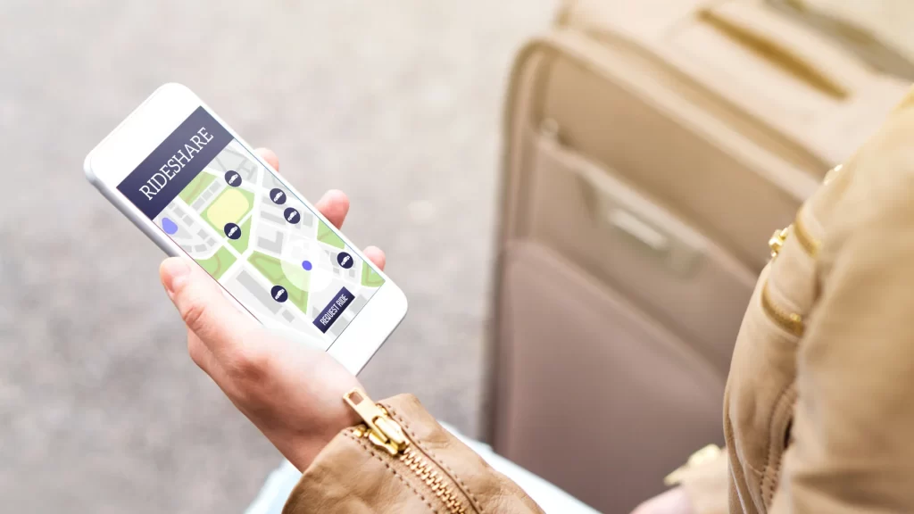 a woman holding a phone